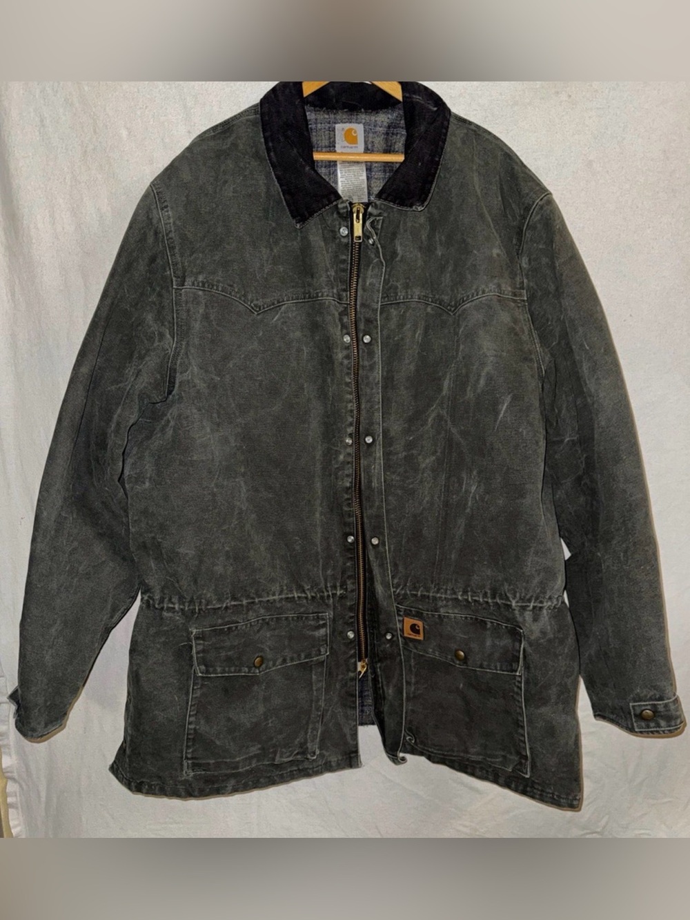 Vintage Carhartt C52 MOS Ranch Coat 4XL Tall Moss Green Blanket Lined Y2K